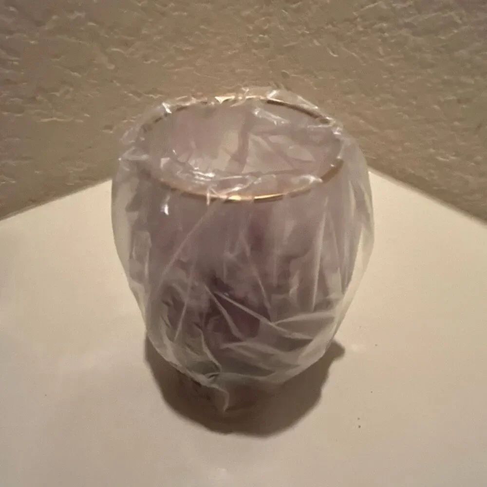 Anna Ombré Stemless Wine Glasses Purple With Gold Rim Luxury Home Gift NWT - Picture 5 of 9